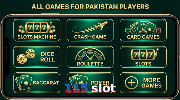 Main screen of 115 Slot games page for PK players